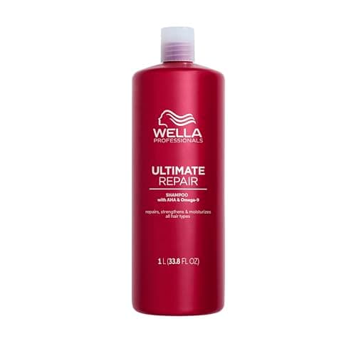 Image of Wella Professionals Ultimate Repair Shampoo - Professional Lightweight Cream Shampoo for Damaged Hair -With AHA & Omega-9 - For All Hair Types (1000ml)