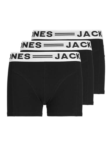 Image of JACK & JONES Boys Sense Trunks 3-pack Noos Jr Short, Black (Black Detail: Black & Black), 164 UK