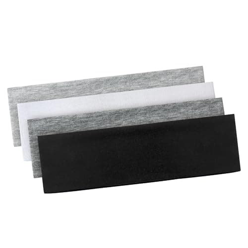 Image of BELEVO 7cm Headband Headbands for Women Black Head Band Elastic Head Bands Soft Hair Bands for Men and Women for Sports, Yoga and Exercise (Black,White,Grey)