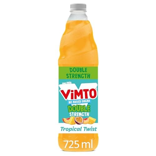 Image of Vimto Tropical Twist No Added Sugar Double Concentrate Fruit Squash, 725 ml