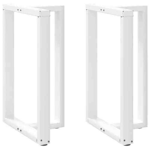 Image of vidaXL Bar Table Legs T-Shaped Adjustable Height Steel 60x35x(91-92) cm - White