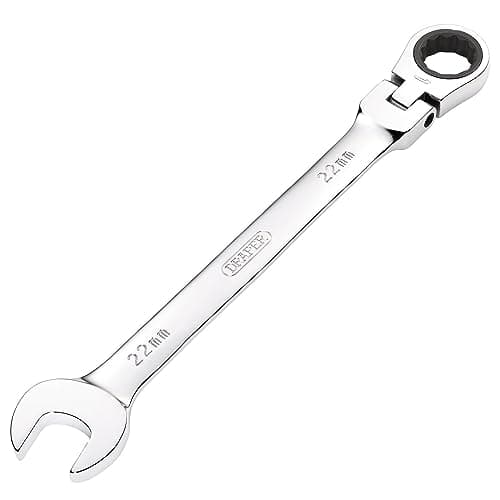 Image of Draper 52024 Hi-Torq Metric Flexible Head Ratcheting Combination Spanner, 22mm