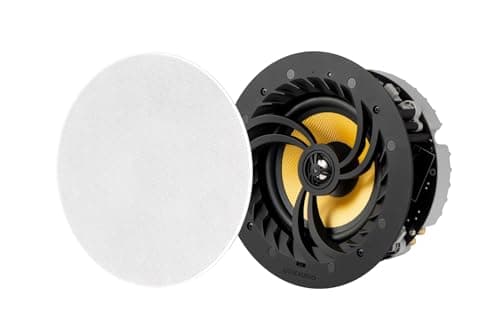 Image of LITHEAUDIO All-In-One Wireless 6.5” Wi-Fi V2 Ceiling Speaker Pair (Master & Passive) (06610), 60W RMS, Amplifier Built-In, Multi-Room Audio, Airplay 2, Chromecast, Audio for Kitchens, Living Rooms