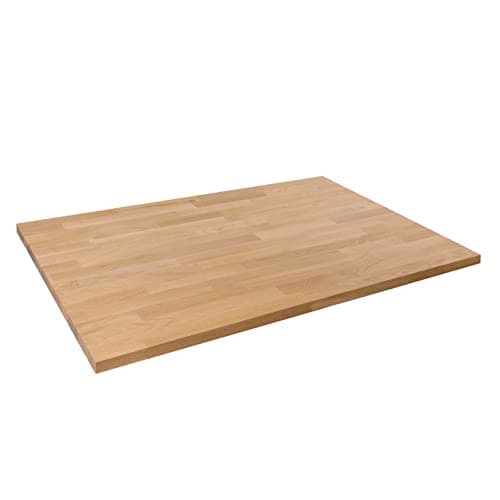 Image of domli Solid Wood Oak Office Desk Top | 1200mm x 800mm x 27mm | Premium European Wooden Rectangular Tabletop | Timber Worksurface Large Tabletop Worktop Desktop Countertop