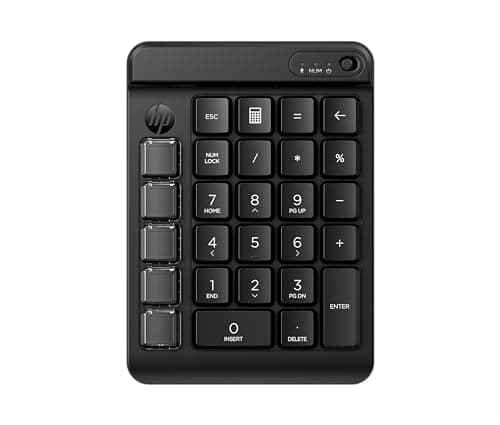 Image of HP 430 Programmable Wireless Keypad | Compatible with Chrome, PC or Mac | Bluetooth | Mechanical Keys | Swappable Keycaps | 9 Programmable Keys | Spill Resistant | Up to 24 Months Battery | Black