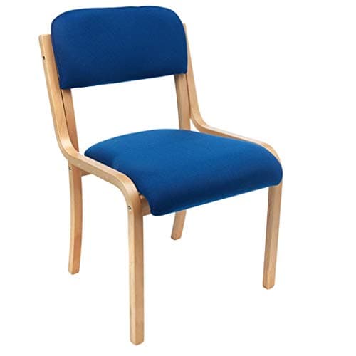 Image of Reotto Stacking visitor chair range - Wood Frame Stack Chair No Arms- Blue,gray