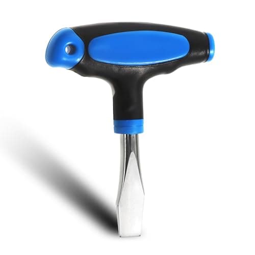 Image of Large Flat Head Screwdriver 10 mm T Handle Flathead Screw Drivers Assembly Tool Small Flat Head Screwdrivers for Slotted Screw Used On Quick Release Plate or Camera Tripod Monopod, Wide Blade