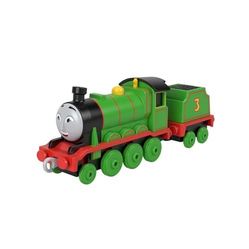 Image of Thomas and Friends Toy Train, Henry Diecast Push-Along Engine with Tender for Preschool Pretend Play, HMC43