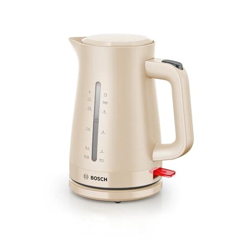 Image of Bosch MyMoment Infuse TWK3M127GB Electric Kettle with 1.7 L Capacity and Fast Boil, Dual Sided Water Gauge, Limescale Filter, Cord Storage in Cream