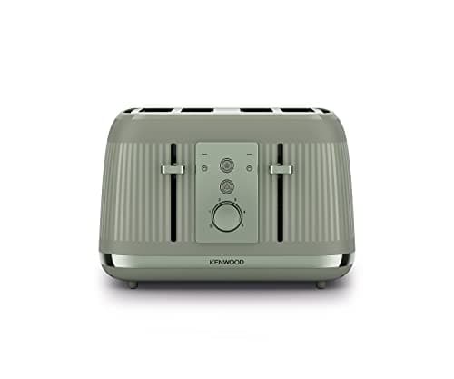Image of Kenwood Dusk Toaster, 4 Slot Toaster, Reheat, 5 Browning Settings, Defrost and Cancel Functions, Pull Crumb Tray, TFP30.000GN, 1800W, Olive Green