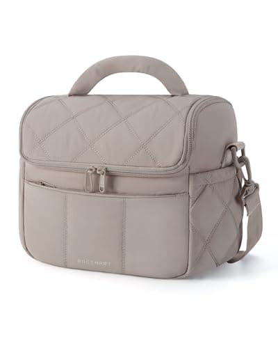 Image of bagsmart Insulated Lunch Bags for Women, 6.7L Portable Lunch Box with Shoulder Strap Reusable Cooler Bag, Puffy Thermal Lunch Tote for Work/School/Picnic/Travel