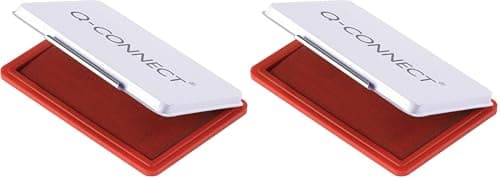 Image of Q-Connect Stamp Pad Mtl Case Med Red (Pack of 2)