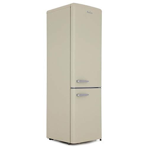 Image of Amica FKR29653C Freestanding Cream Retro Fridge Freezer, 55 Centimeter Wide, A Plus Energy Rating, LED Light, 41dB Noise Level