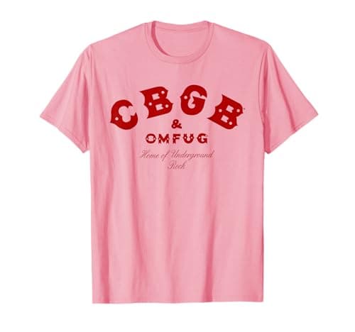 Image of CBGB – Classic Logo Red On Pink T-Shirt