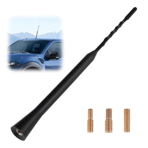 Image of Universal Car Antenna Replacement, AM/FM/DAB Roof Car Radio Aerial Mast Replacement Radio Car Signal Booster Rod, Rod Car Antenna, Screws M4 M5 M6, 23cm/9 inch short, Black