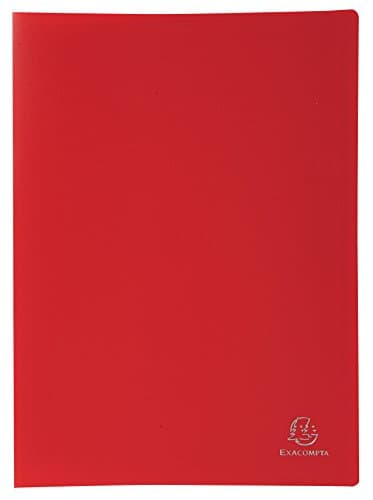 Image of Exacompta - Ref 8525E - Soft PP Display Book - Suitable for A4 Documents, Made from Polypropylene, Lightweight, 20 Pockets, 40 Viewing Pages - Red Cover