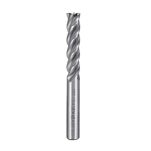 Image of Sourcingmap 10mm Shank 10mm x 45mm Straight Flat Nose End Mill Cutter CNC Router Bits 4 Flute