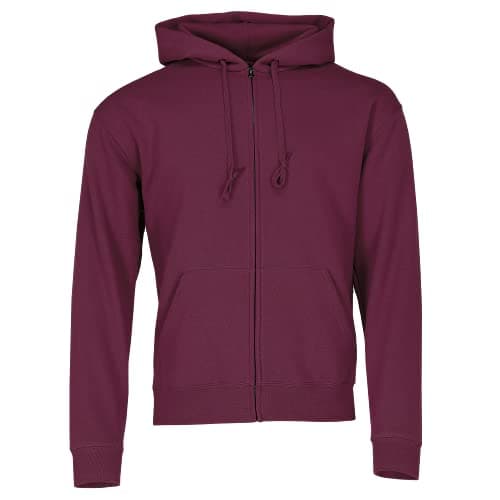 Image of Fruit of the Loom Men's Zip Front Premium Hooded Sweat Jacket, Burgundy, Small