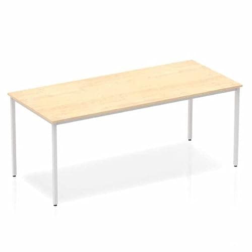 Image of Dynamic Rectangular Straight Table Maple MFC Box Frame Leg Silver Frame Impulse 1800 x 800 x 725mm