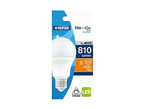 Image of Status 8.5w = 60w = 806 lumens Dimmable LED - GLS - E27 - PA - Pearl - Warm White - 1 pk Box - in White CDU
