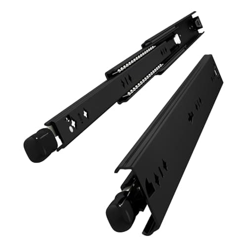 Image of VADANIA 1000mm Heavy Duty Drawer Runners with Lock #D53 Black Drawer Slides 1 Pair, Max Load 120kg, Side Mount Full Extension, Industrial Locking Drawer Slides for Shelf, Van, Truck RV Pull Out