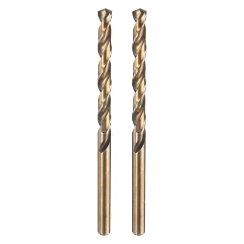 Image of sourcing map 2pcs M35 Cobalt Twist Drill Bit 5mm(13/64") Dia High-Speed Steel Metric Drill Bit with Titanium Coating For Drilling Hard Metals, Stainless Steel, Alloy Steel, Cast Iron