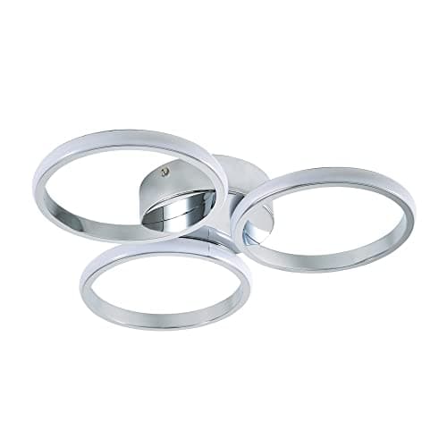 Image of LITECRAFT Cleo Ceiling Light 3 Ring Bathroom Flush IP44 Rated Fitting (Polished Chrome)