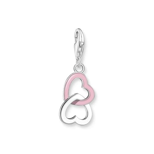 Image of Thomas Sabo Charm pendant pink heart silver 925 Sterling Silver, Cold Enamel