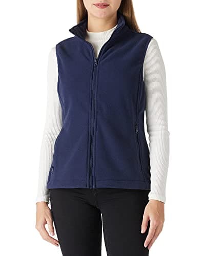 Image of Outdoor Ventures Women's Fleece Vest, Polar Zipper Vest Outerwear Ladies Soft Sleeveless Coat Gilet with Pockets for Fall & Winter(Navy Blue,XXL)