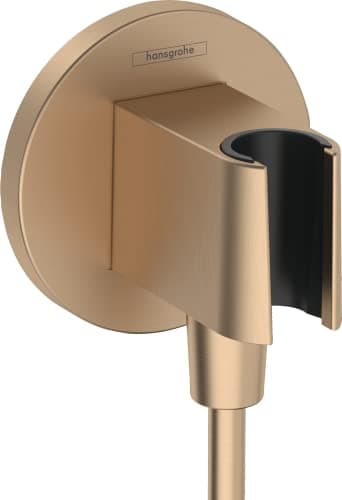 Image of Hansgrohe FixFit S Wall Outlet with Shower Holder, Brushed Bronze, 26888140