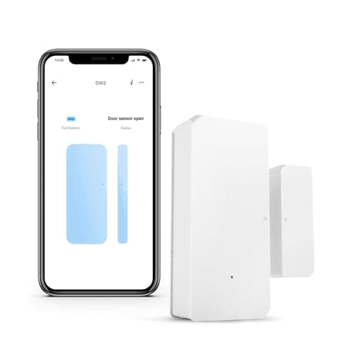 Image of SONOFF DW2 WiFi Wireless Door Window Alarm Sensor with Phone Alerts, No Hub Required, Works with Alexa & Google Home, Low-battery Reminder, 2.4GHz WiFi Connectivity