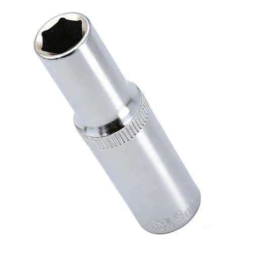 Image of Youzzei 9mm Deep Socket 3/8" Drive, 6 Point 3/8 Inch Square Drive Socket, Polishing CR-V Alloy Steel 9mm Metric Sockets 2.52" Length for Car Repair Mechanical Maintenance Home Use