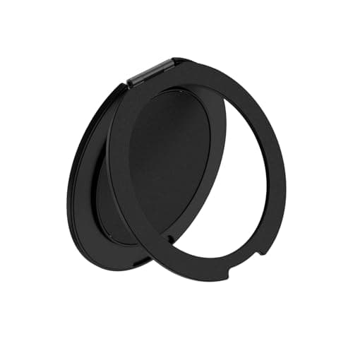 Image of 360 Spin Ultra Thin Cell Grip Ring Phone Stand,Cell Phone Grip Stand Finger Ring.Ring Desk Holder Stand Compatible with iPhone All Smartphones. (black)
