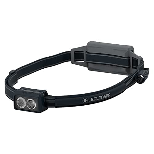 Image of Ledlenser NEO5R Running Head Torch Rechargeable LED, 600 lm, Lightweight Design, Red Rear Flashing Light, Reflective, Powerful 35 h Battery, IP54, Ideal for Jogging, Camping, Hiking Equipment (Black)