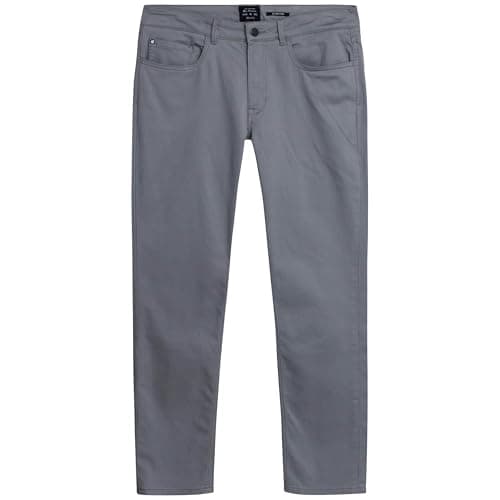Image of Ben Sherman Mens' Pants - Comfort Stretch Flat Front Tech Khaki Pants - Casual Chinos for Men, Size 34X32, Grey