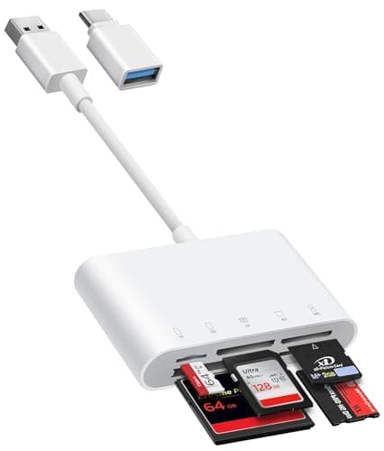 Image of BnmxTek USB-A and USB-C to SD Card Reader, Trail Camera Card Adapter with SD MicroSD CF Compact Flash Memory Stick XD Picture 5 Slots for iPhone 15 16 iPad Mac MacBook Pro/Air Laptop Pc
