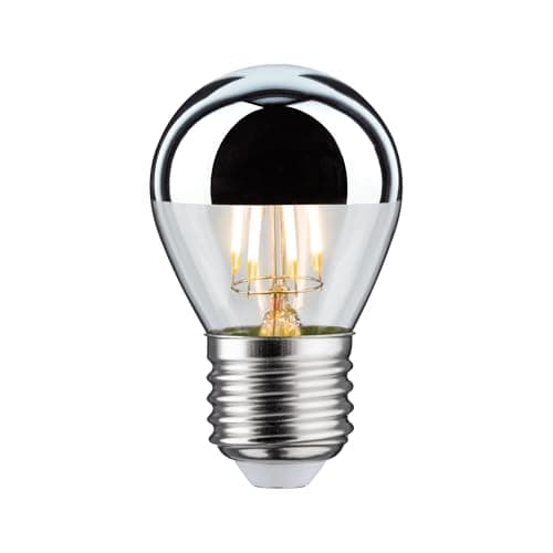 Image of Paulmann 28668 LED Drop-Shaped Filament lamp 4.8 watts lamp Crown Mirror Silver 2700 K Warm White dimmable E27