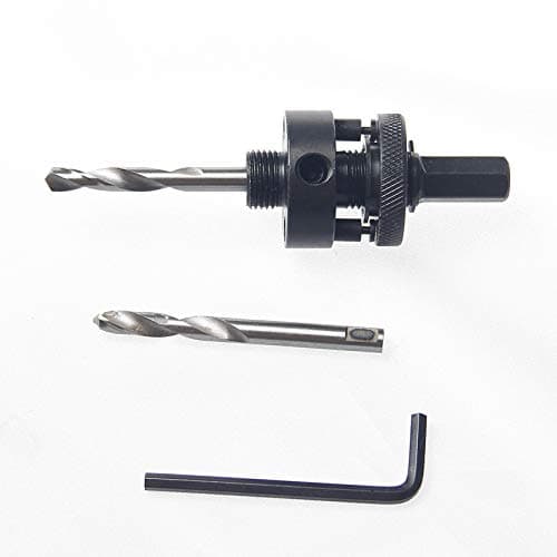 Image of KATSU Tools Bi-Metal Hole Saw Arbor Adapter 32–152mm – Hex Shank Mandrel with 2PCS HSS Pilot Drill Bits, Core Drill Holder for Wood, Metal & Plastic, Model 122296