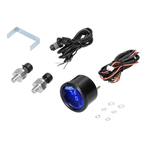 Image of QUILSTM Digital LCD Air Suspension Readout Gauge High Accuracy 0PSI To 220PSI Automotive 1/8inch NPT Sensors Car Gauge 0PSI To 220PSI Durable Air Pressure Guage Digital LCD Dual