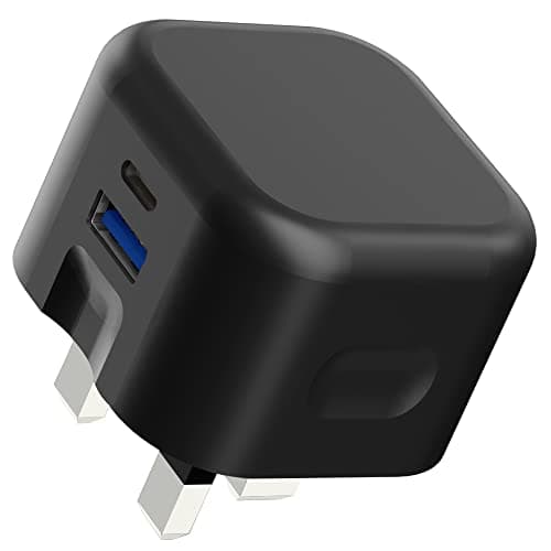 Image of For Samsung Galaxy A07 / A17 Charger Plug, USB + Type C Fast Charger 20W USB C Travel Fast Charging Power Adapter With Dual Ports Plug USB C Phone Charging Adapter (BLACK)