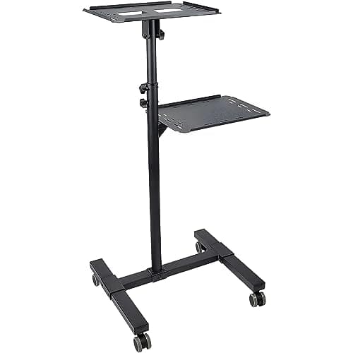 Image of Allcam PTS08 Mobile Projector Stand/ Height Adjustable Projector Trolley with Laptop Shelf