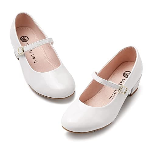 Image of MIXIN Womens Ladies White Low Block Heel Mary Jane Style Work Court Shoes Pumps Size 4
