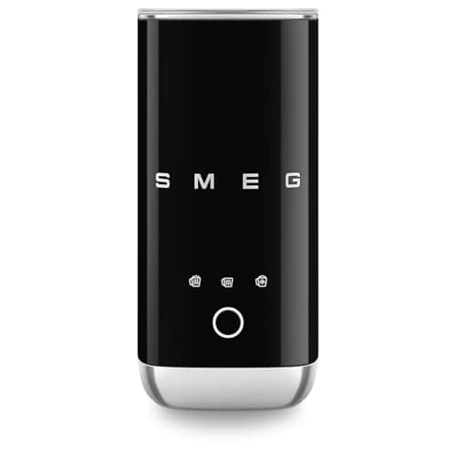 Image of Smeg MFF02BLUK Retro 50s Style Mini Milk Frother, Pre Set Functions, Manual Function, 500W, Black