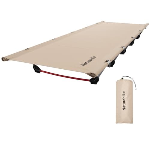 Image of Naturehike Folding Camping Bes,Lightweight Portable Camping Beds for Adults Kids,Folding Guest Bed,Heavy Duty Sturdy Sleeping Cot Supports 330lbs for Outdoor,Travel,Office,Festival Khaki