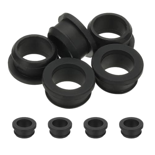 Image of PATIKIL 5pcs Wire Grommet, 26mm Mounting Dia Plastic Grommets Cable Snap Bushing Cable Mounting Hose Bushing Grommet Protector Fasteners Locking Silicone for Wire Cable Hose, Black