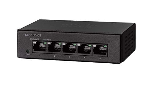 Image of Cisco SG110D-05 Unmanaged Switch, 5 Gigabit Ethernet (GbE) Ports, Limited Lifetime Protection (SG110D-05-UK) Black