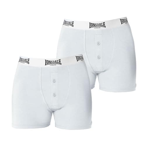 Image of Lonsdale Mens 2 Pack Boxers White L