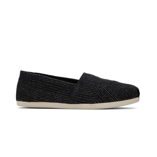 Image of TOMS Women's Alpargata Cloudbound Loafer Flat , Black Metallic Linen Stripe,3 UK
