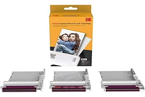 Image of Kodak New Ink Ribbon Paper,30 Photo Cartridge Photo Paper for Mini Shot Combo White Thermal Sublimation Photo Printer