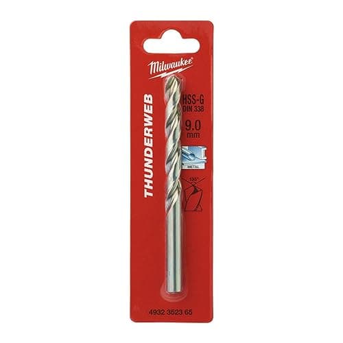 Image of Milwaukee HSS-G THUNDERWEB Metal Drill Bit 9.0mm OL:125mm WL:81mm